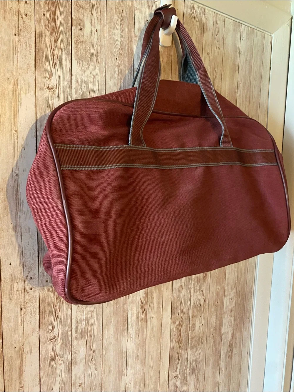 Oscar de la Renta Maroon Travel Duffel bag with Matching Toiletry bag Vintage